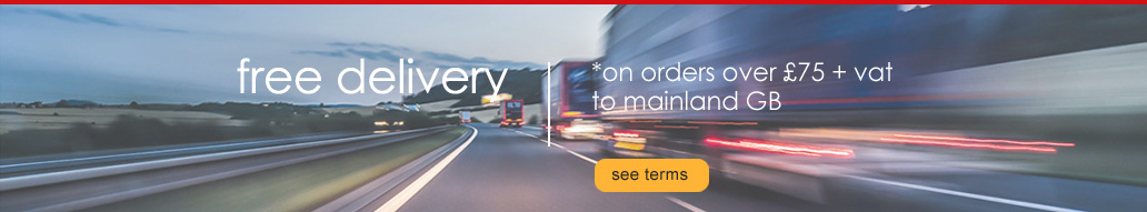 FREE DELIVERY on orders over 75 + vat to mainland GB.