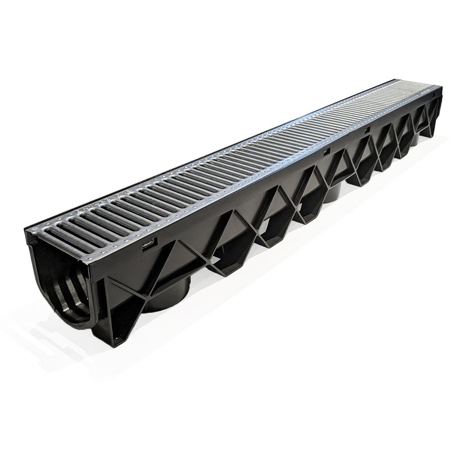 Aquaflow Channel Drain x 1m A15 Galvanised Grate www.drainagefittings