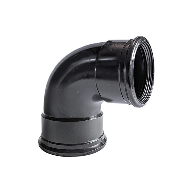 110mm Economy Soil 90° Bend D/S Black www.drainagefittings.co.uk